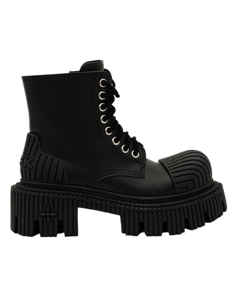 Black & Silver Ripple Motorcycle Boots - CHINASQUAD