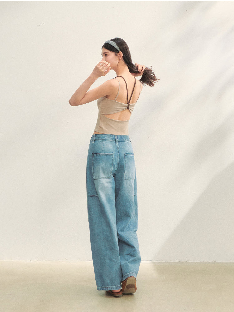 Fake Two-piece Padded Camisole Tank Top - CHINASQUAD