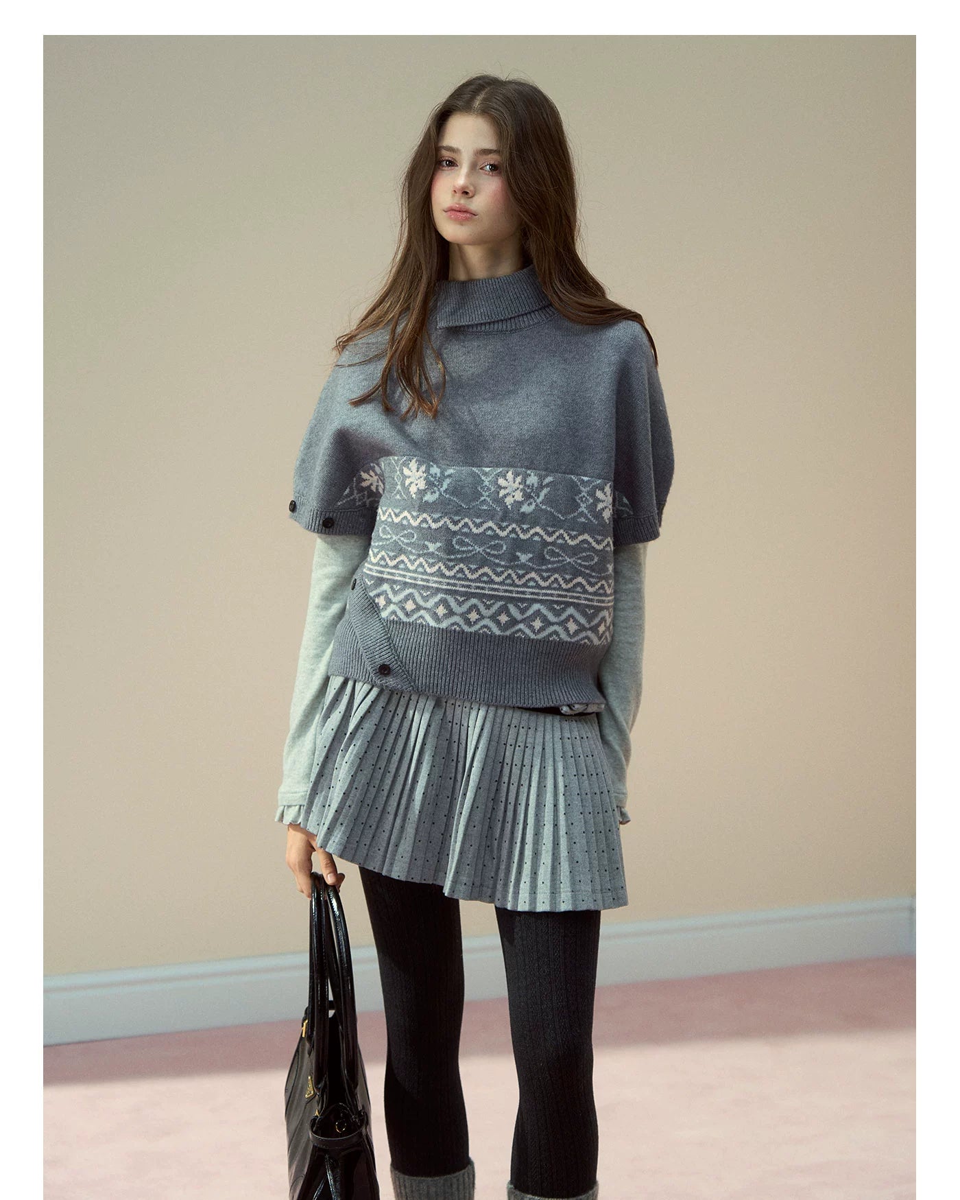 Polka Dot Bow Pleated Skirt - CHINASQUAD