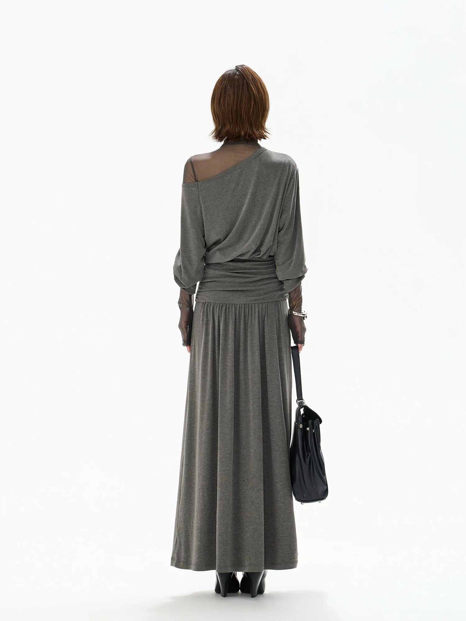 Two-Piece Off-Shoulder Knit Maxi Dress