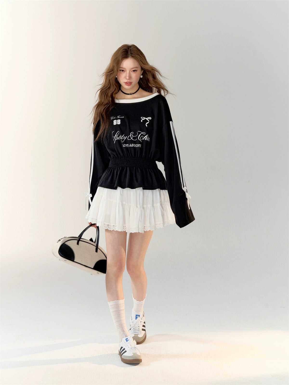 American Sporty Bow Tie Long Sleeve T-shirt - CHINASQUAD