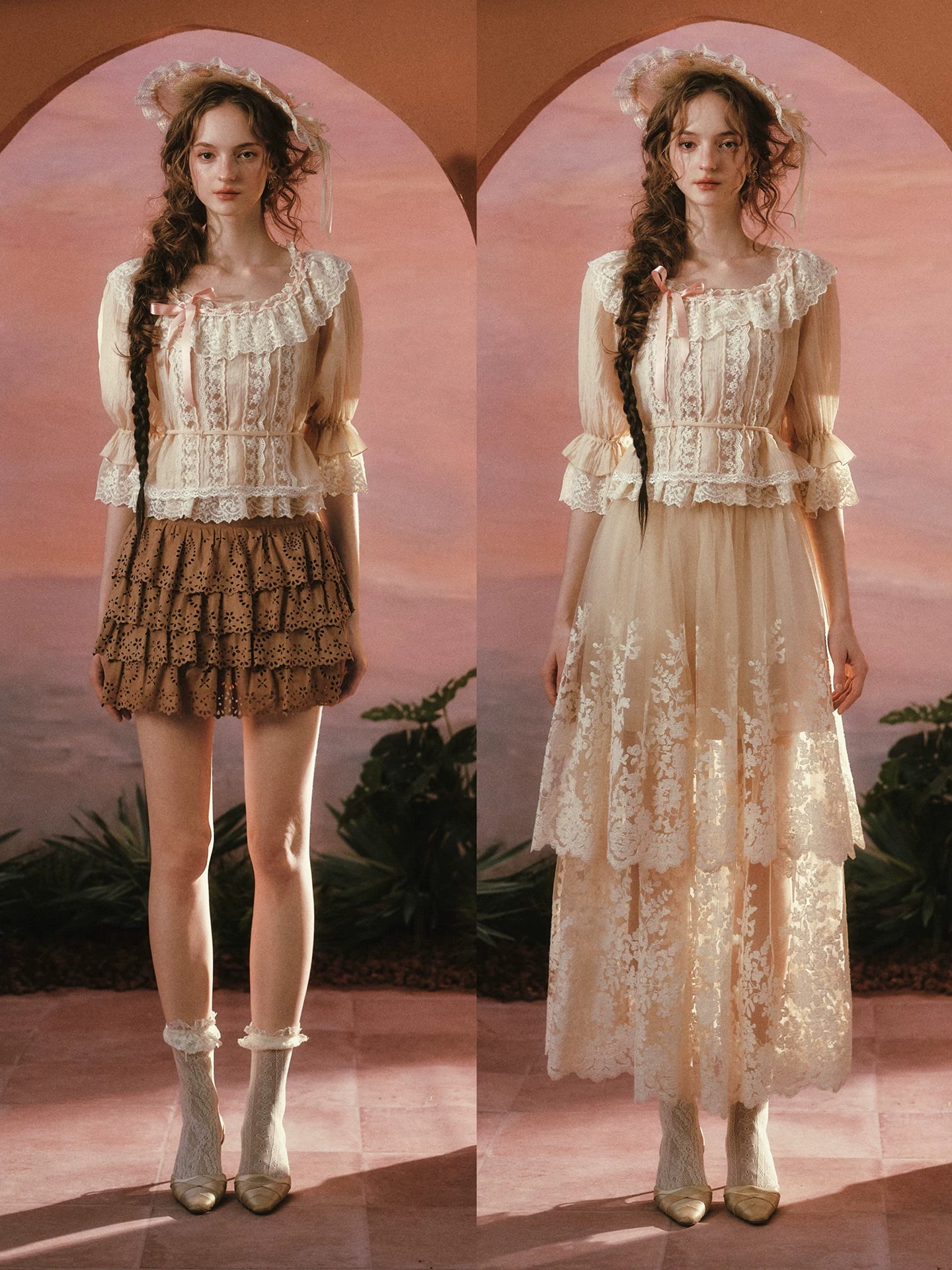 Liberty Letter French Lace Peter Pan Collar Shirt