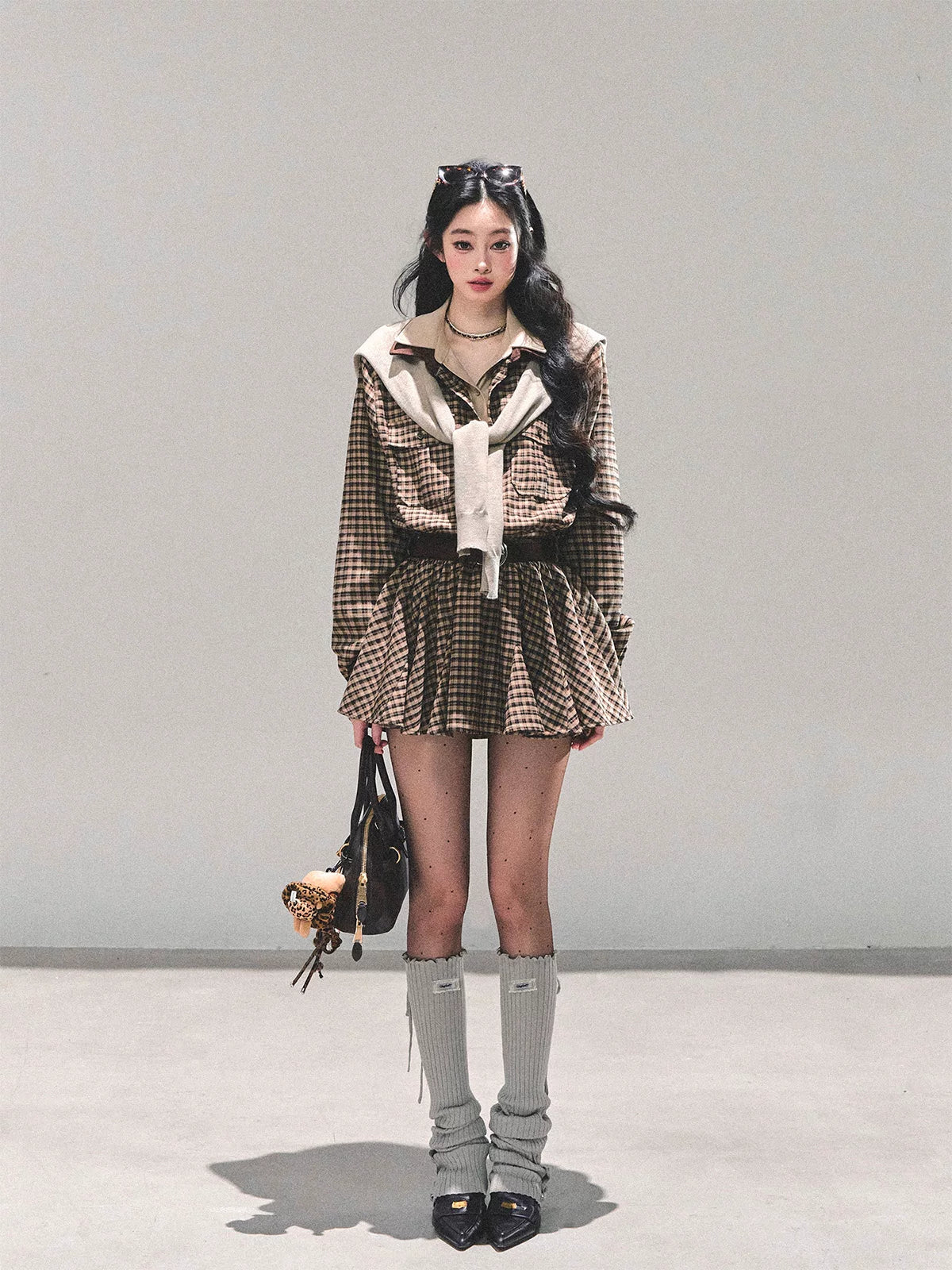 Elevated Hepburn-Style Utility Mini Dress