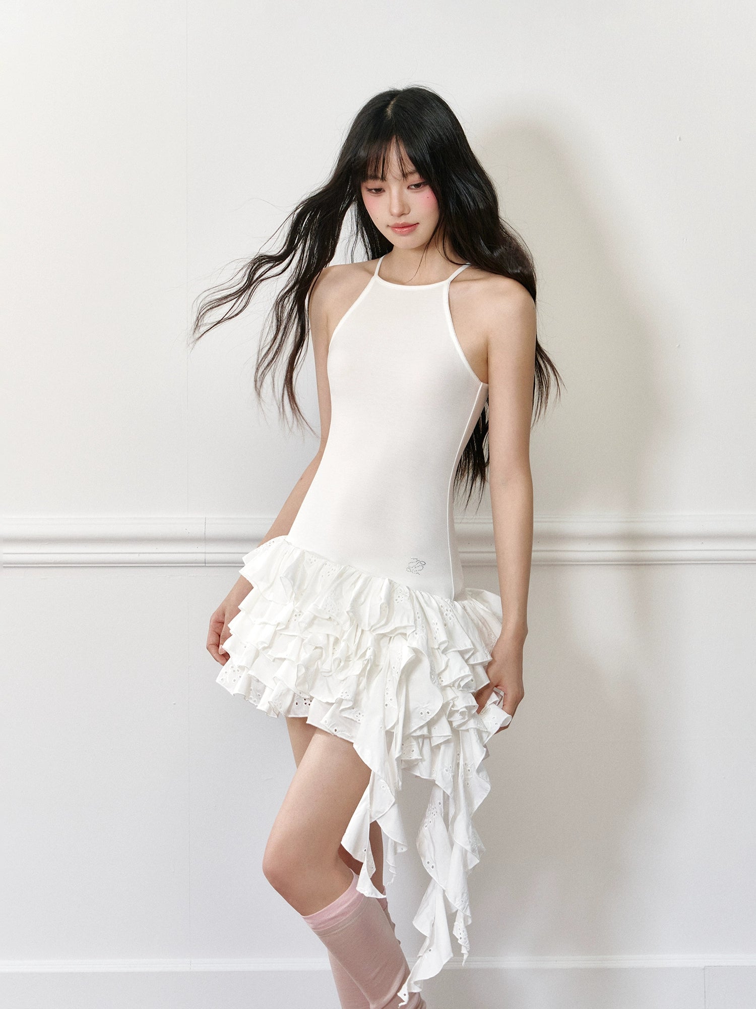 Irregular Bubble Hem Dress