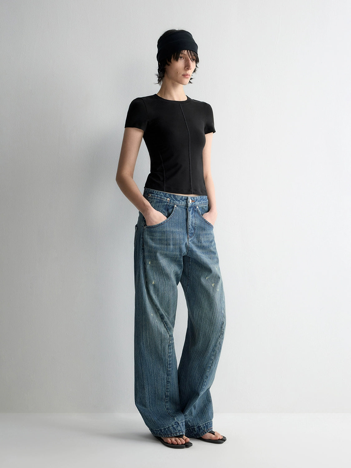 3D Cutting Micro Curved Knife Wide Leg Pants - CHINASQUAD