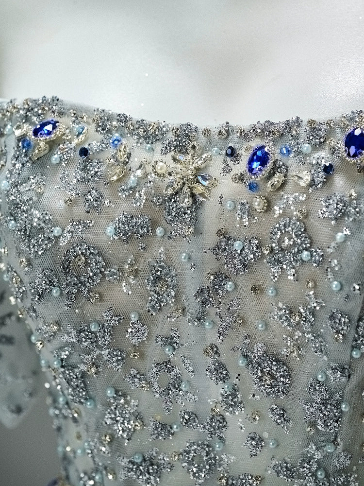 Radiant Silver Couture Gown