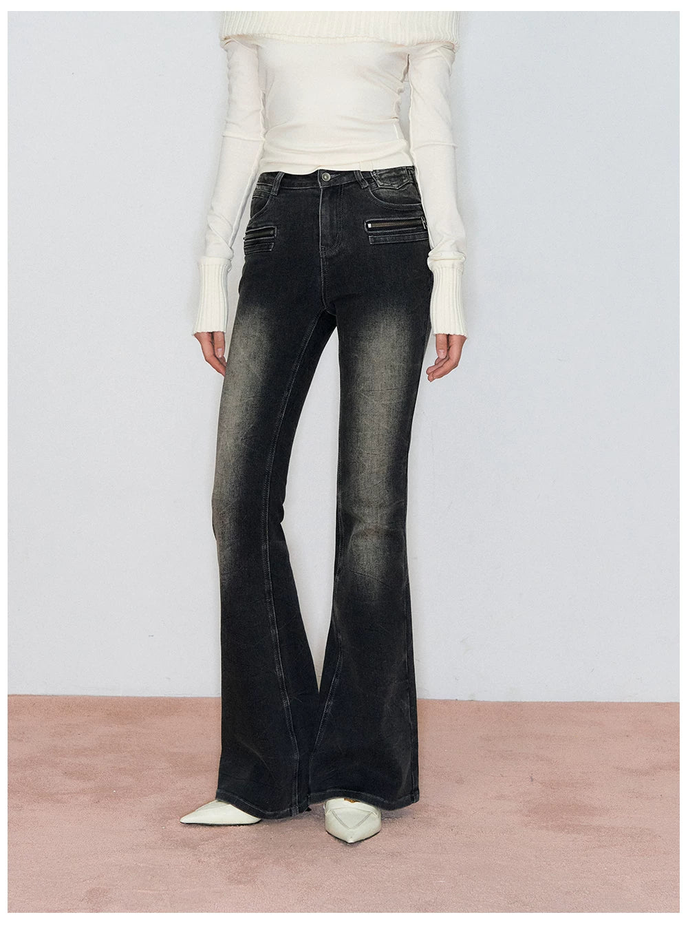 Vintage Slim-Fit Flared Denim Jeans