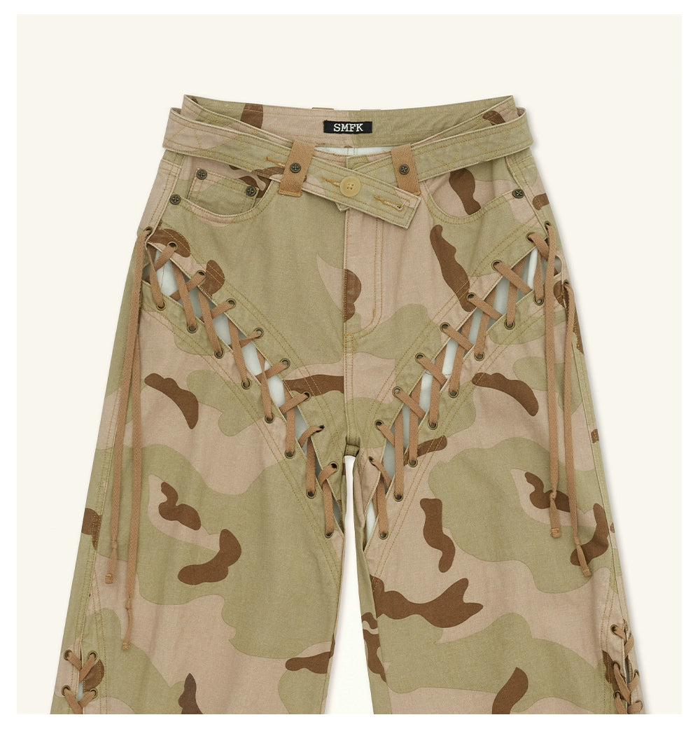 Ancient Myth Ink-splattered Drawstring Work Pants - CHINASQUAD