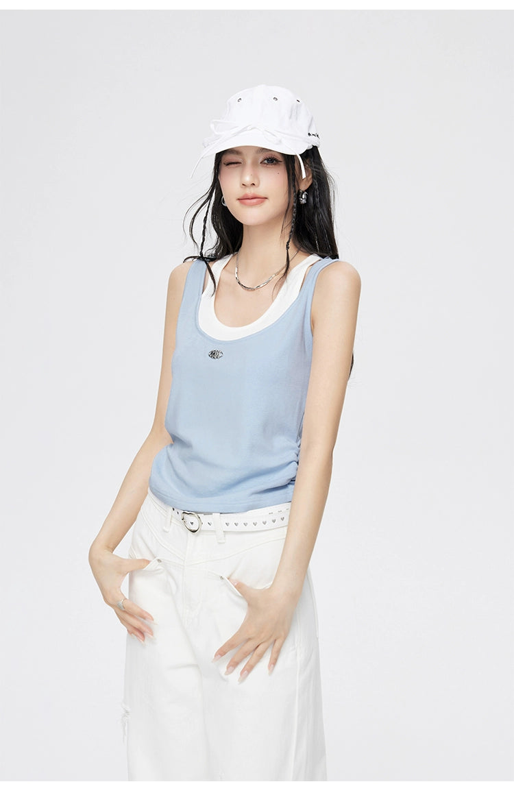 Blue & Black U-Neck Vest - CHINASQUAD