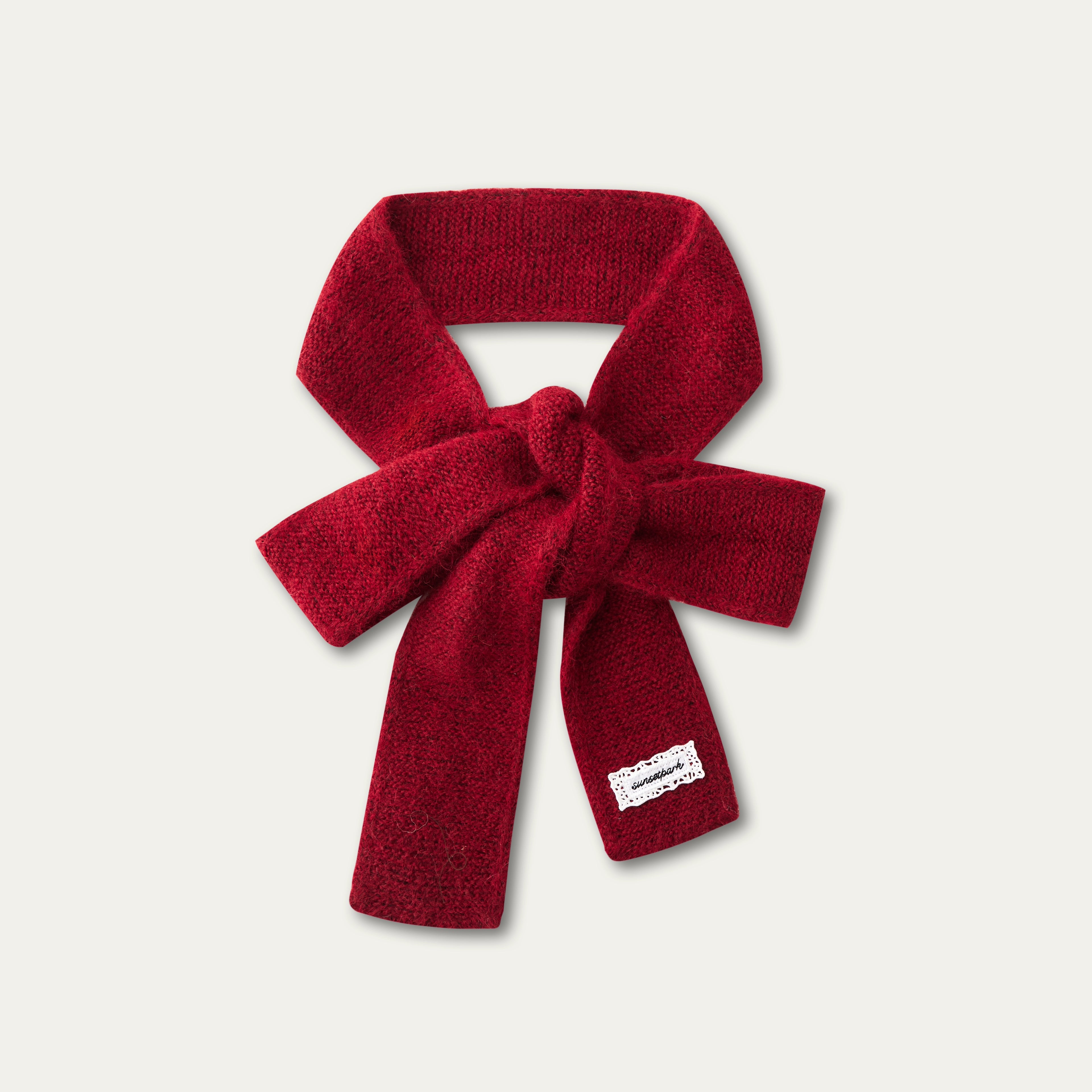 Multi-Color Ribbon Detail Knit Scarf