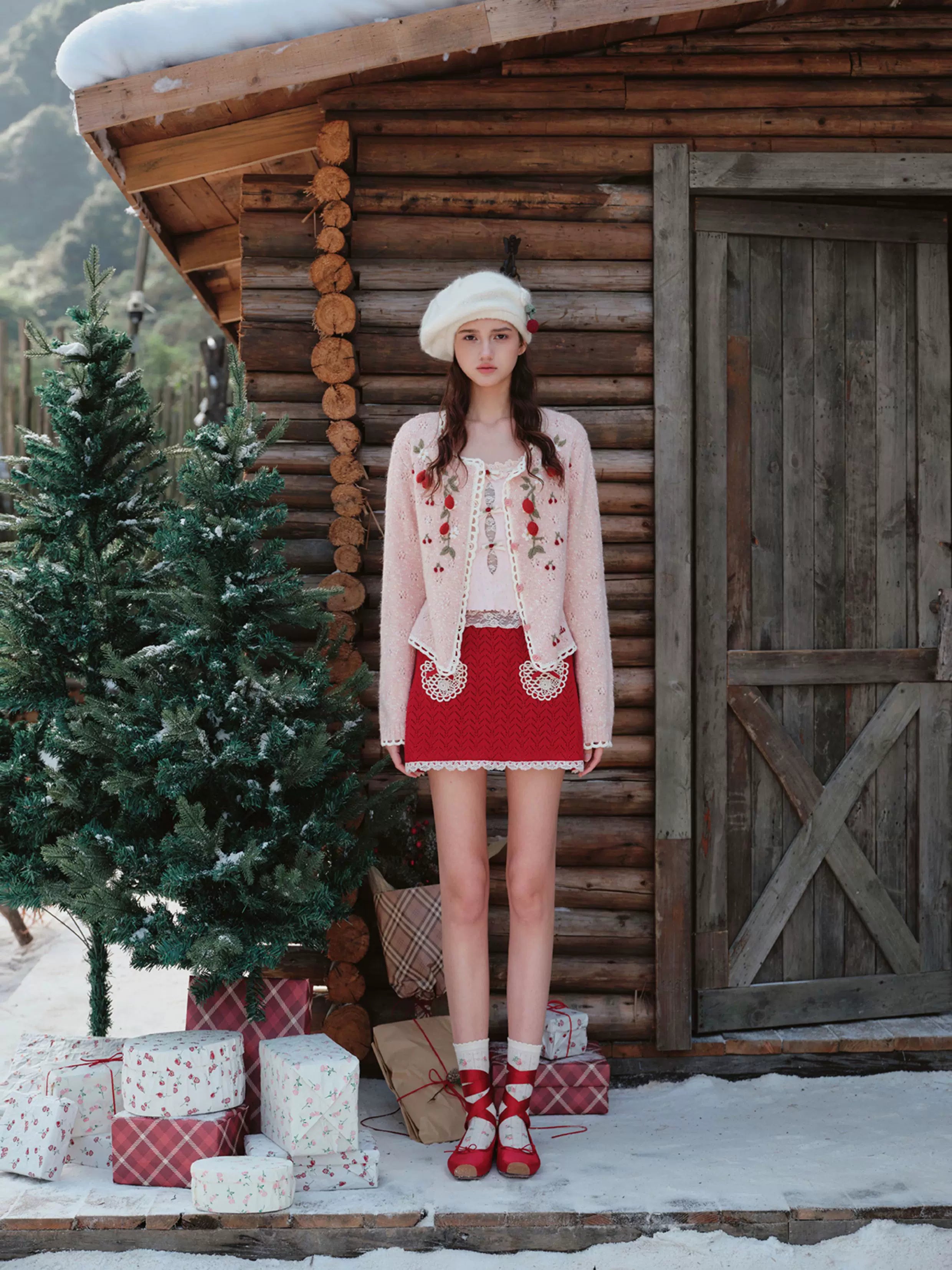 French Sweet Knit Long-Sleeve Base Crewneck