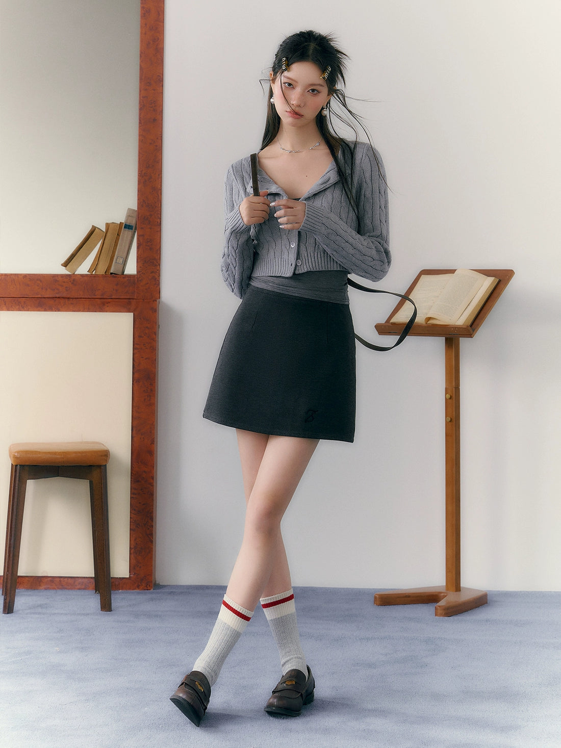 Academy Style Knit Sweater Cardigan Set - CHINASQUAD
