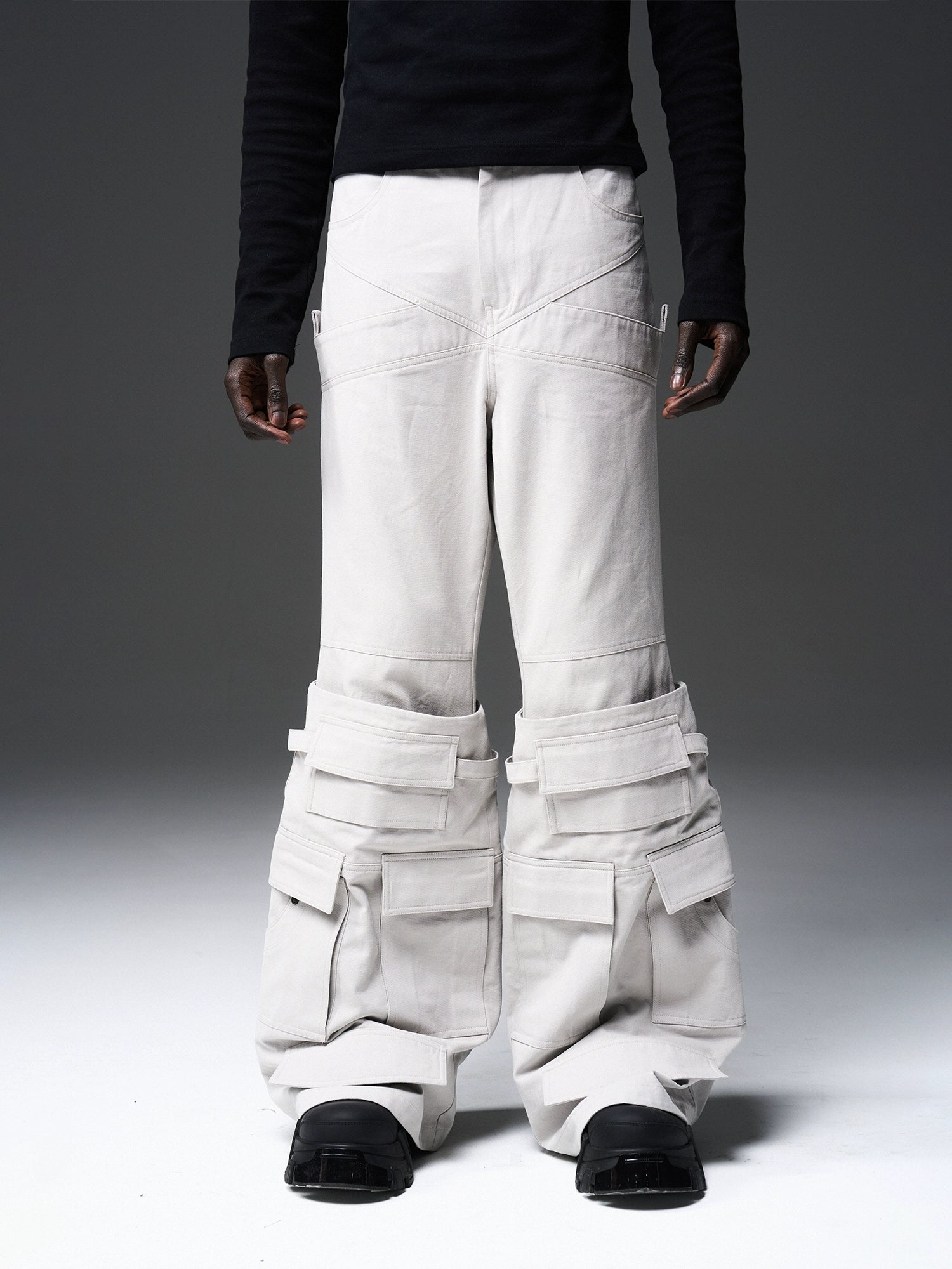 Dark Gray & Light Gray Cargo Pants - CHINASQUAD