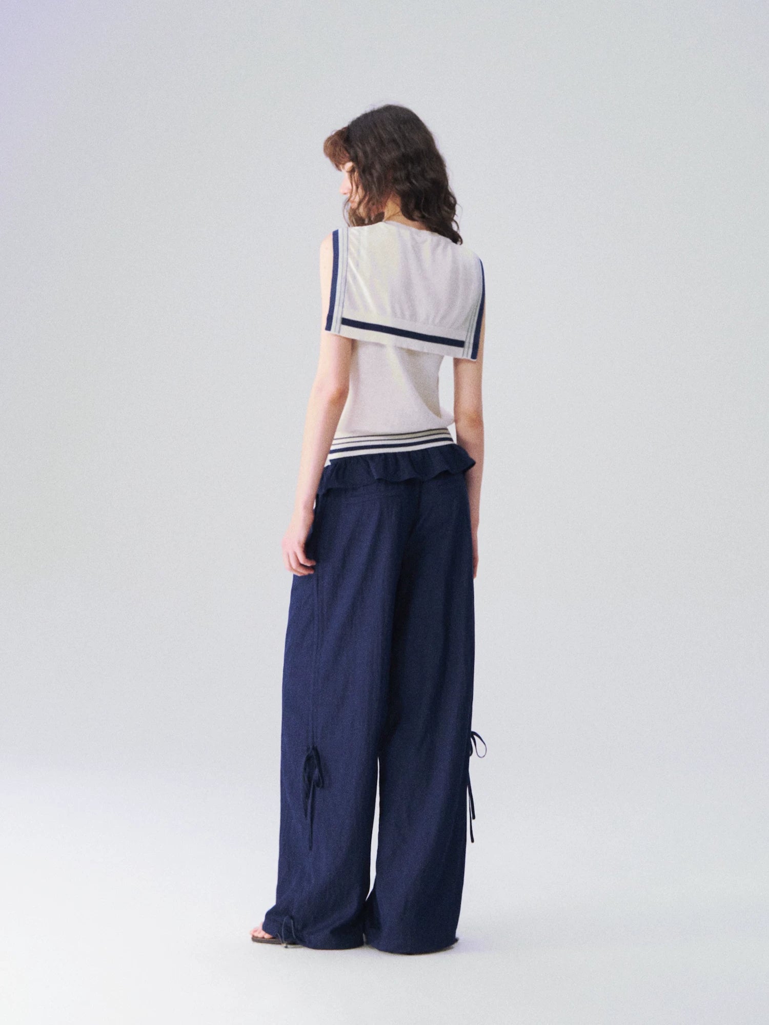 Nautical-Inspired Minimalist Knit Tank Top