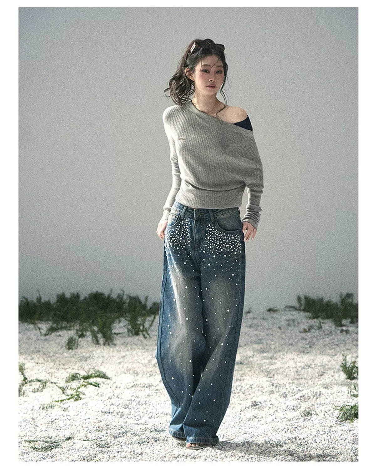 Ash Memories Off-Shoulder Knit Top