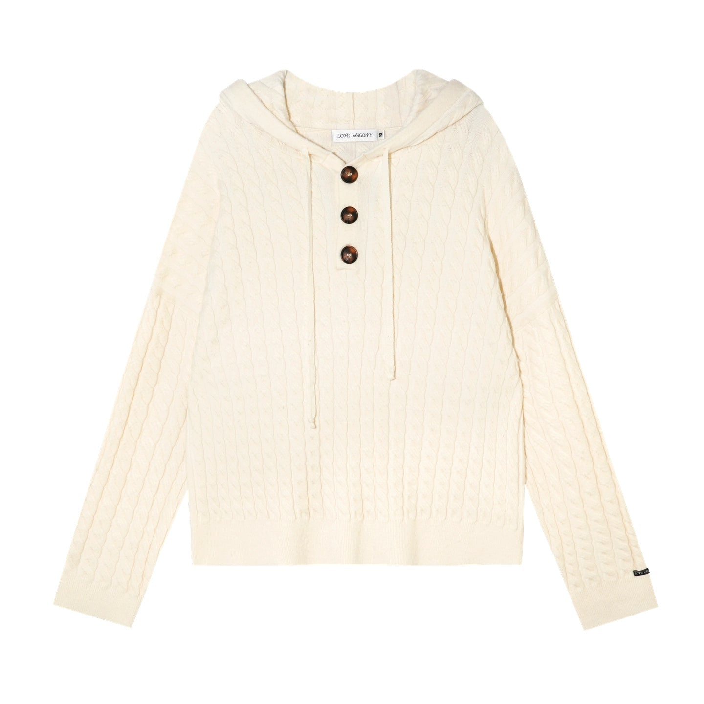 Wool Blend Cable Knit Hoodie & Wide-Leg Pants Set