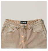 Wild Diamond Handcrafted Wide-Leg Denim Pants - CHINASQUAD