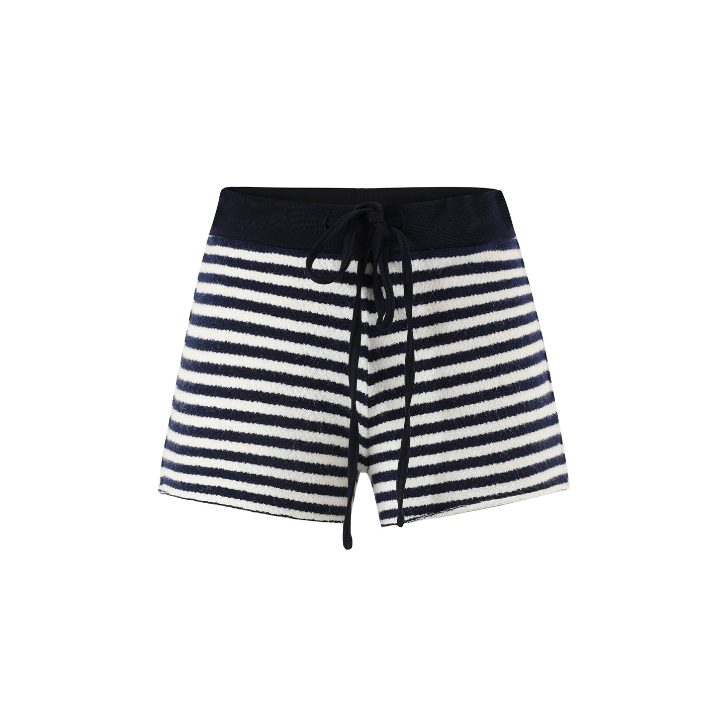 Stripes Contrast Knit Low-Rise Mini Shorts - CHINASQUAD