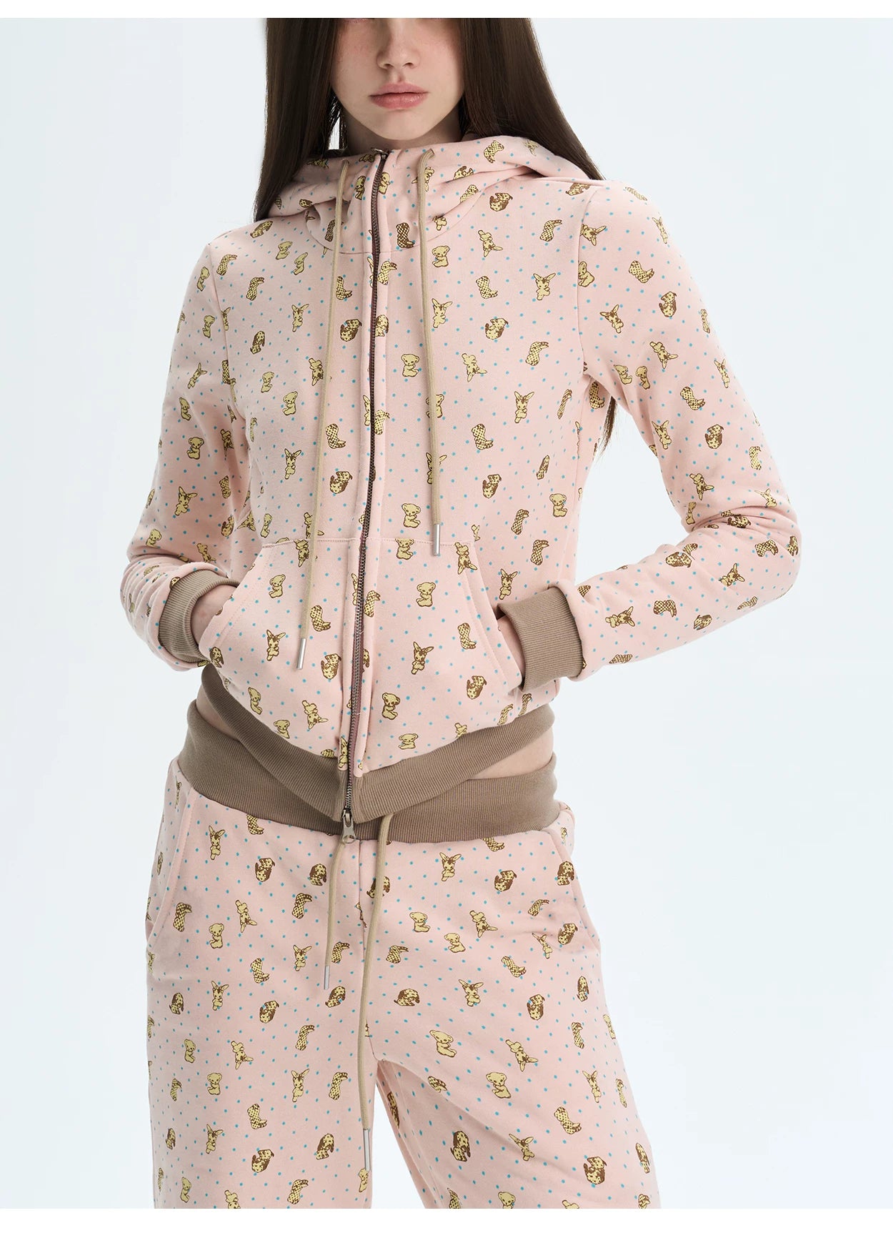 Printed Cotton Sweatshirt & Jogger Set