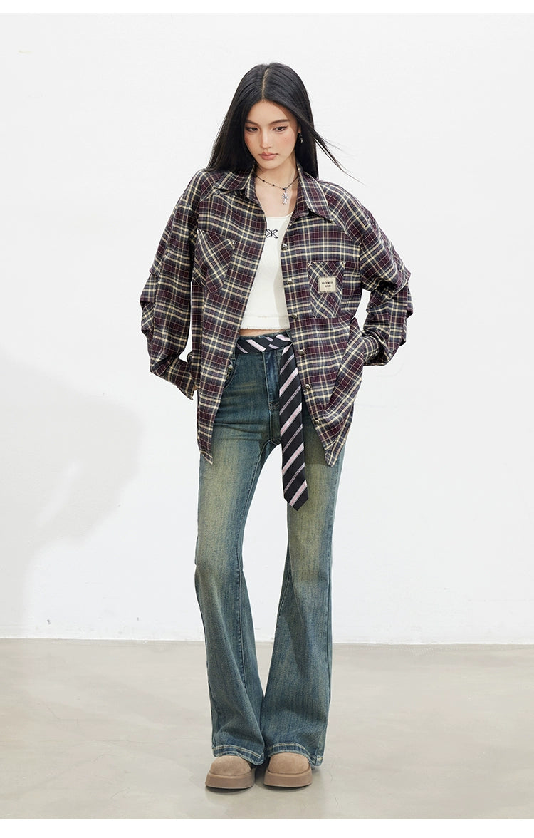 Vintage Plaid Oversized Shirt