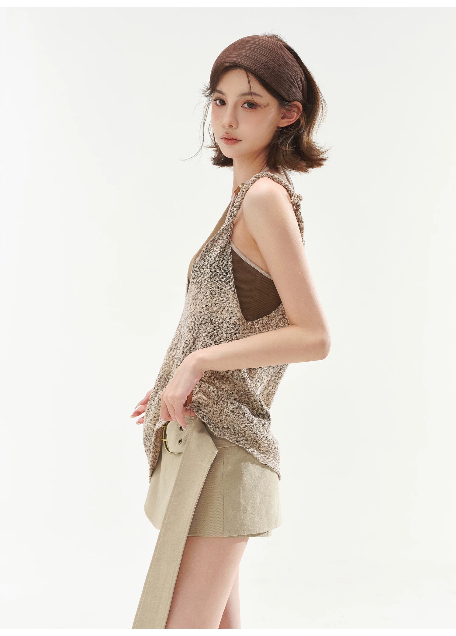 Halter Cami & Textured Sheer Cover-Up Set