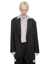 Oversized Gray Blazer Jacket - CHINASQUAD