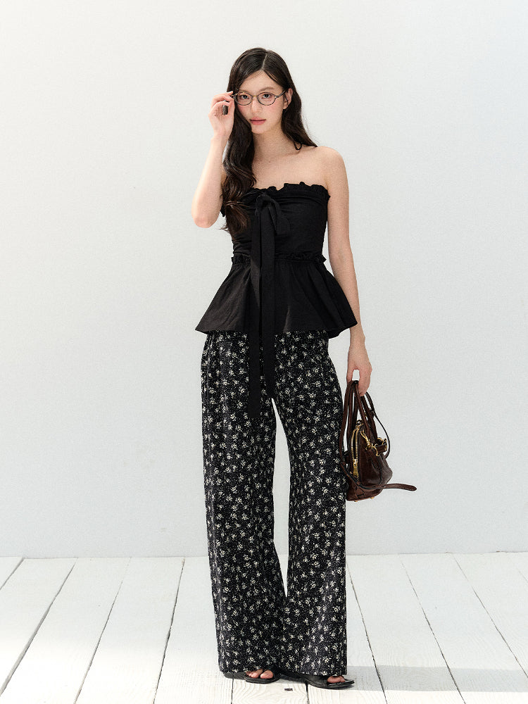 Black Relaxed Straight Leg Pants - CHINASQUAD