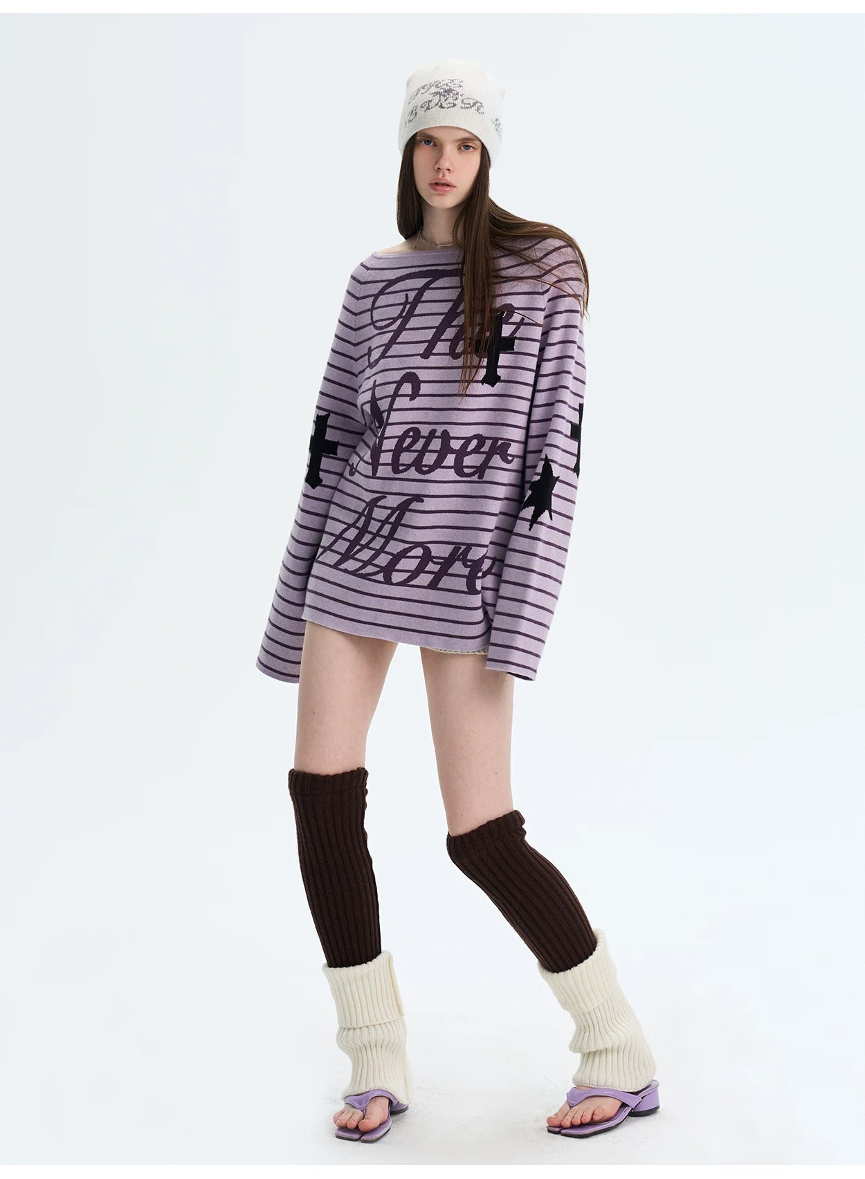 Striped Color-Block Knit Sweater