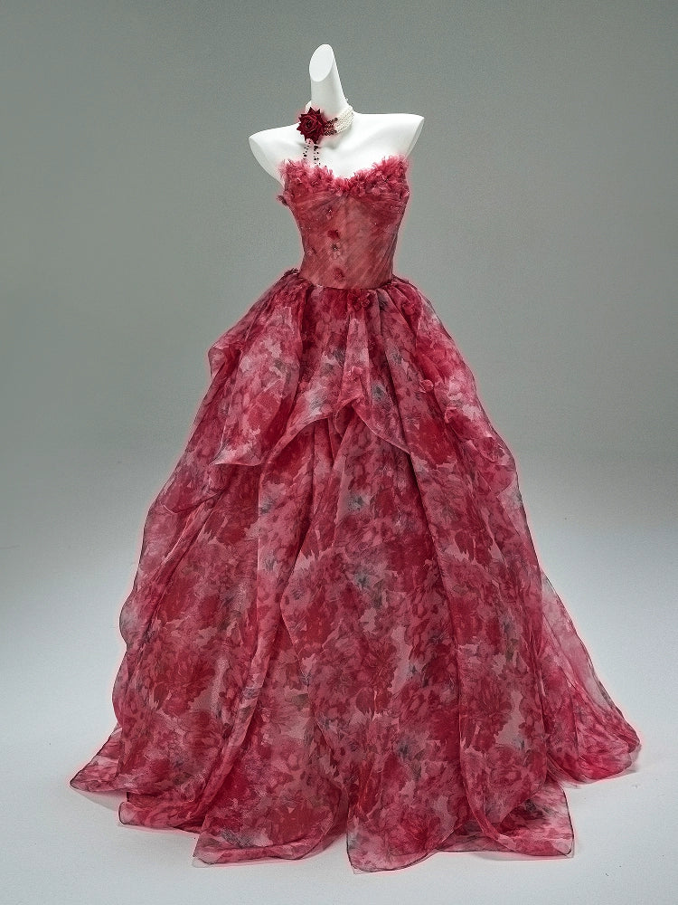 True Crimson Reverie Couture Gown