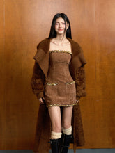 Feather Yarn Long Knit Cardigan & Sweater Set - CHINASQUAD