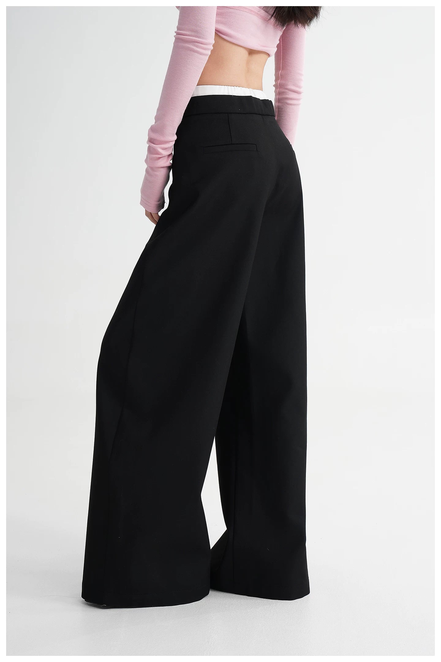Panel Wide-Leg Floor-Length Trousers