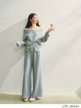 Off-Shoulder Zip-up Sweatshirt & Pants Set - CHINASQUAD