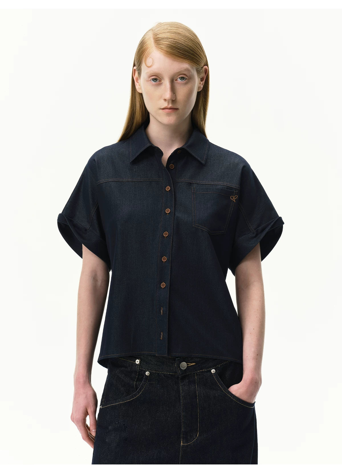 Lyocell Relaxed Batwing Sleeve Shirt