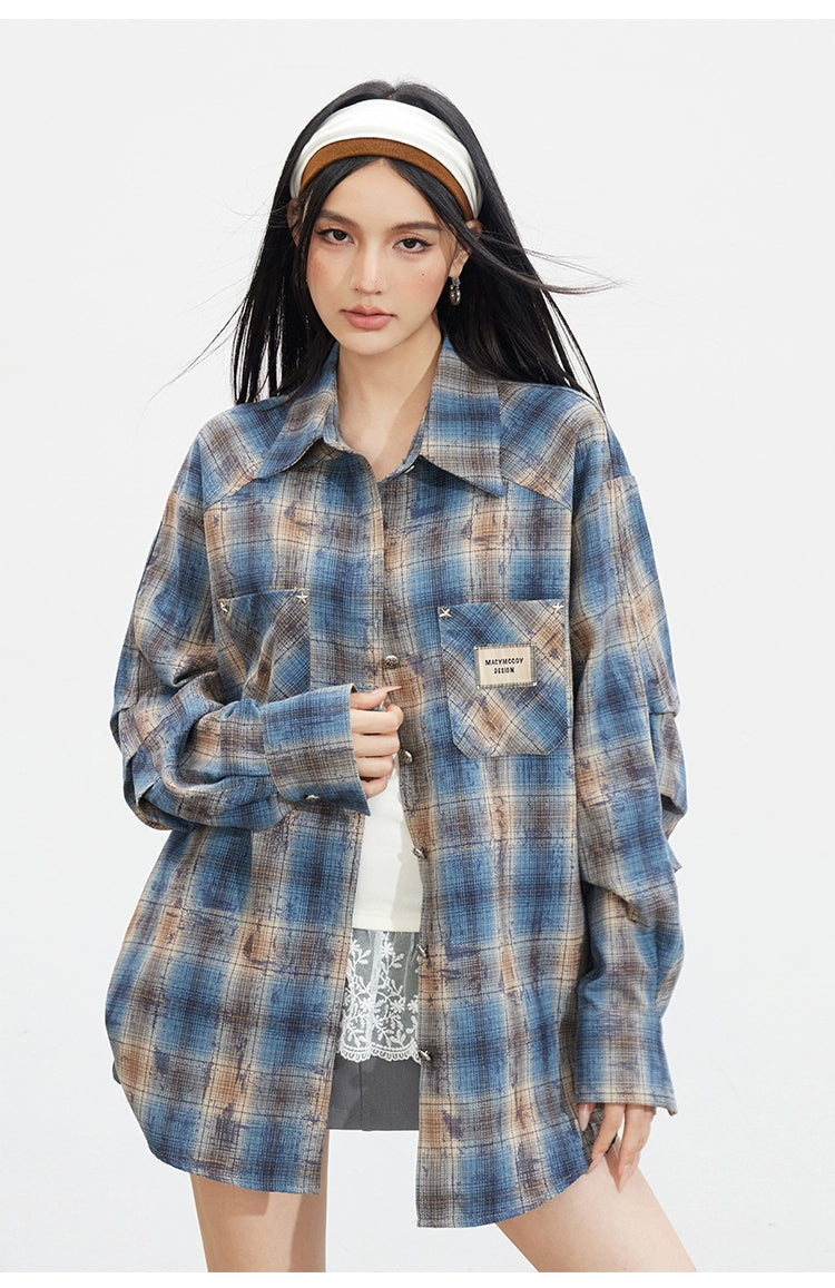 Vintage Plaid Oversized Shirt