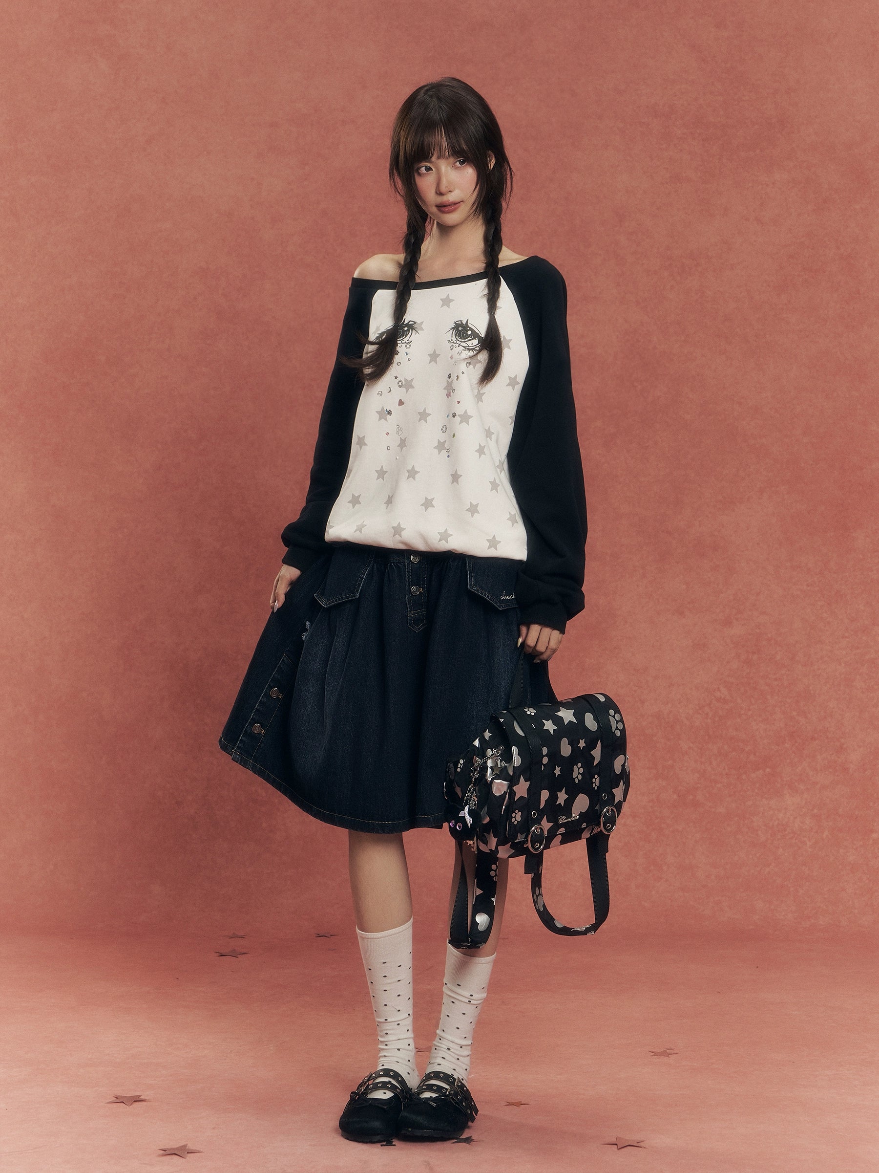 Silver-Stamped Matte Square Backpack