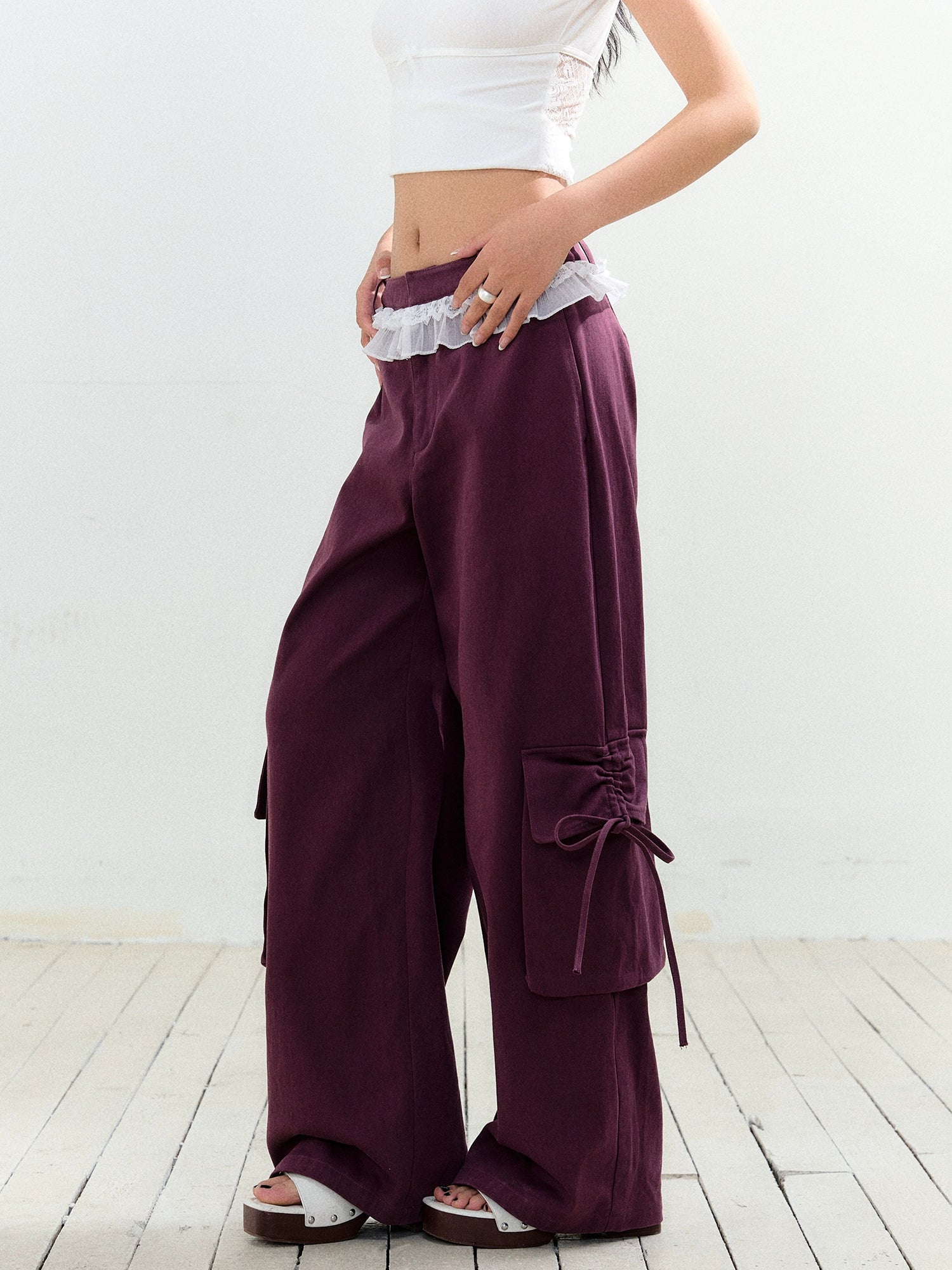 Fake Two Piece Drawstring Big Pocket Utility Pants - CHINASQUAD