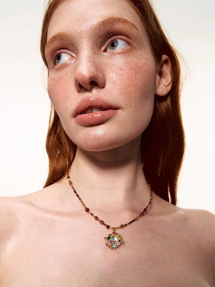 Summer Retro Dopamine Color Treasure Necklace - CHINASQUAD