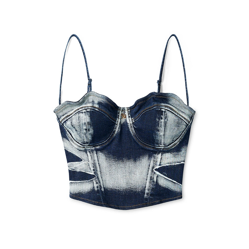 "Feria Series" Volcano Tie-dye Denim Camisole - CHINASQUAD