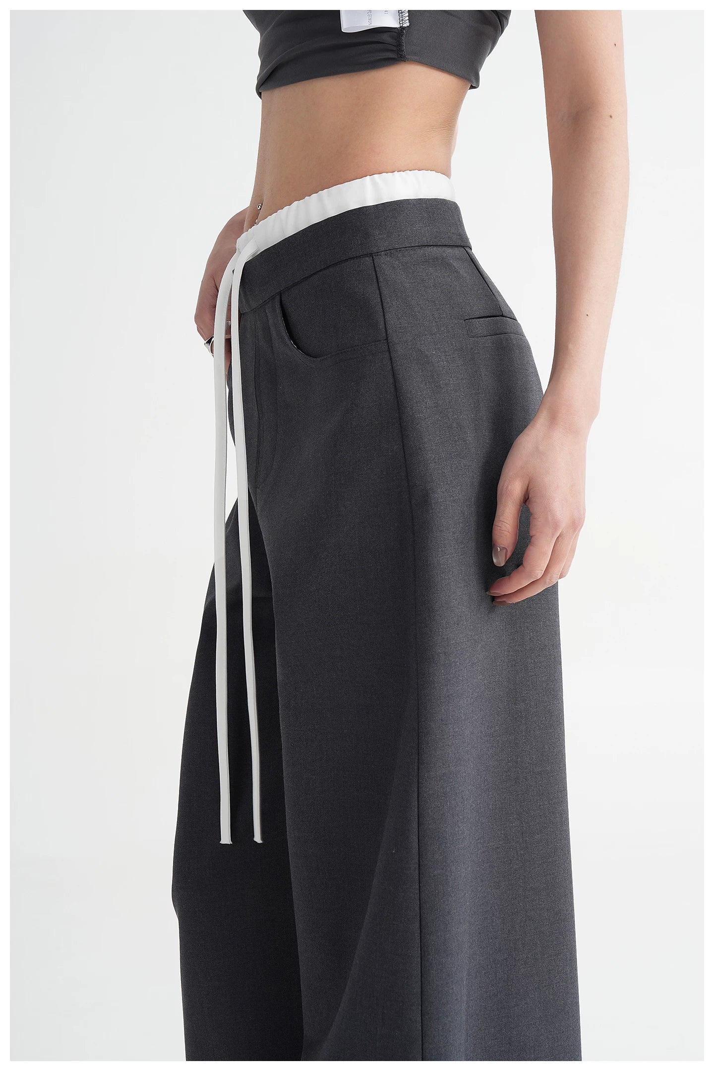 Panel Wide-Leg Floor-Length Trousers