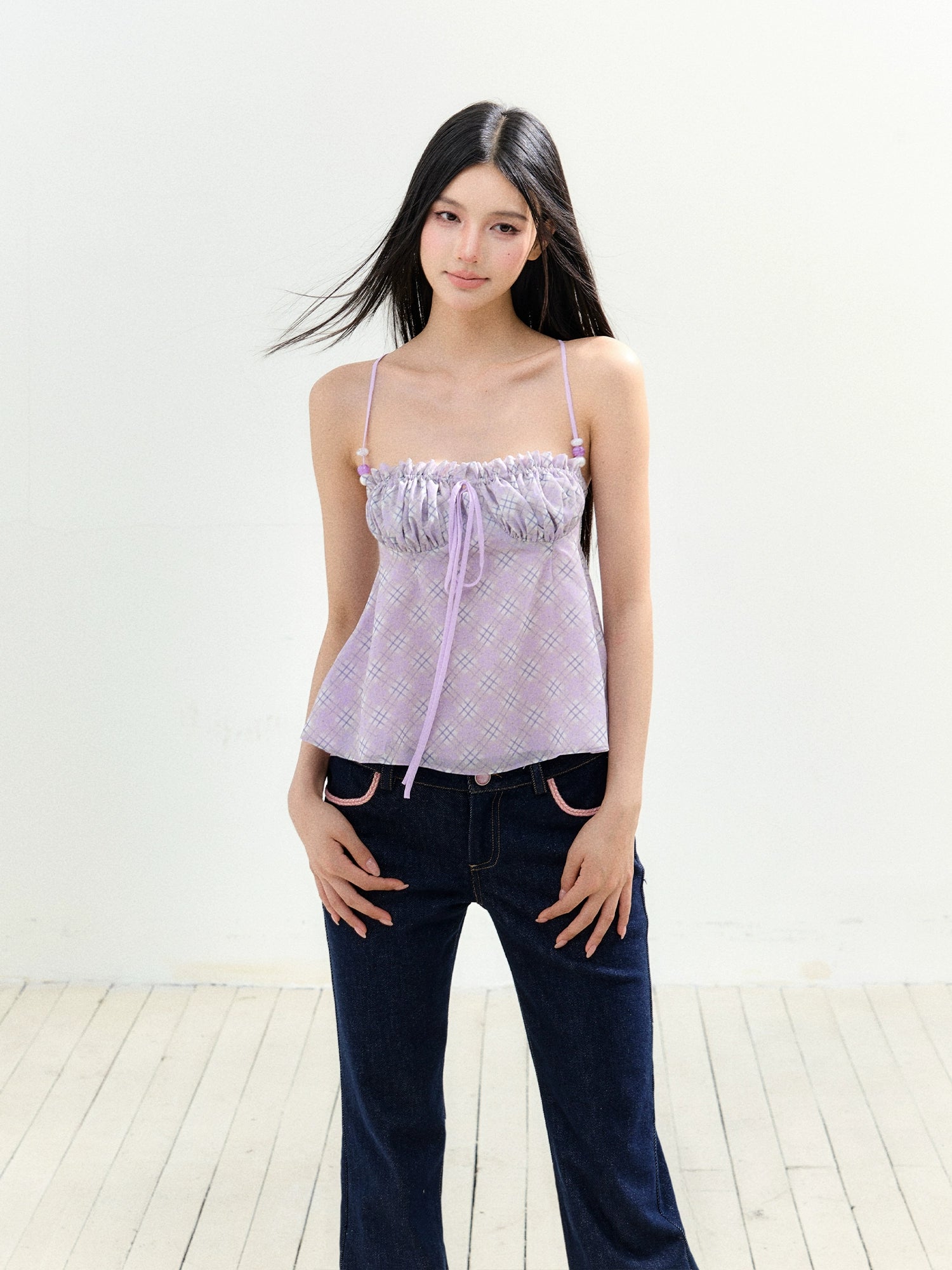 Beaded Bow Cami Blouse - CHINASQUAD