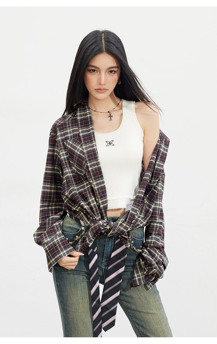 Vintage Plaid Oversized Shirt