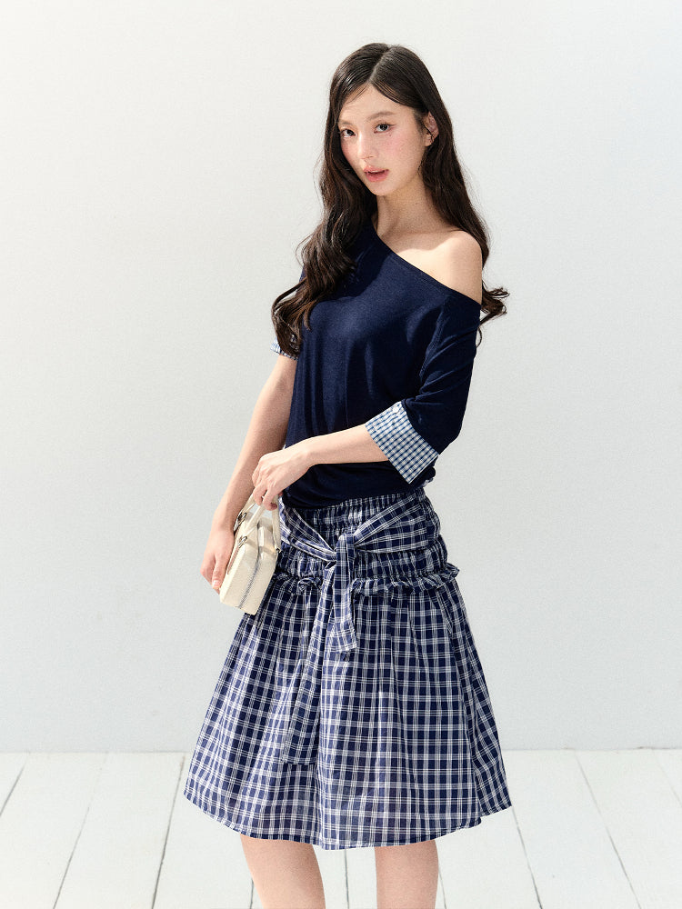 Plaid Strapless Tube Top Dress - CHINASQUAD