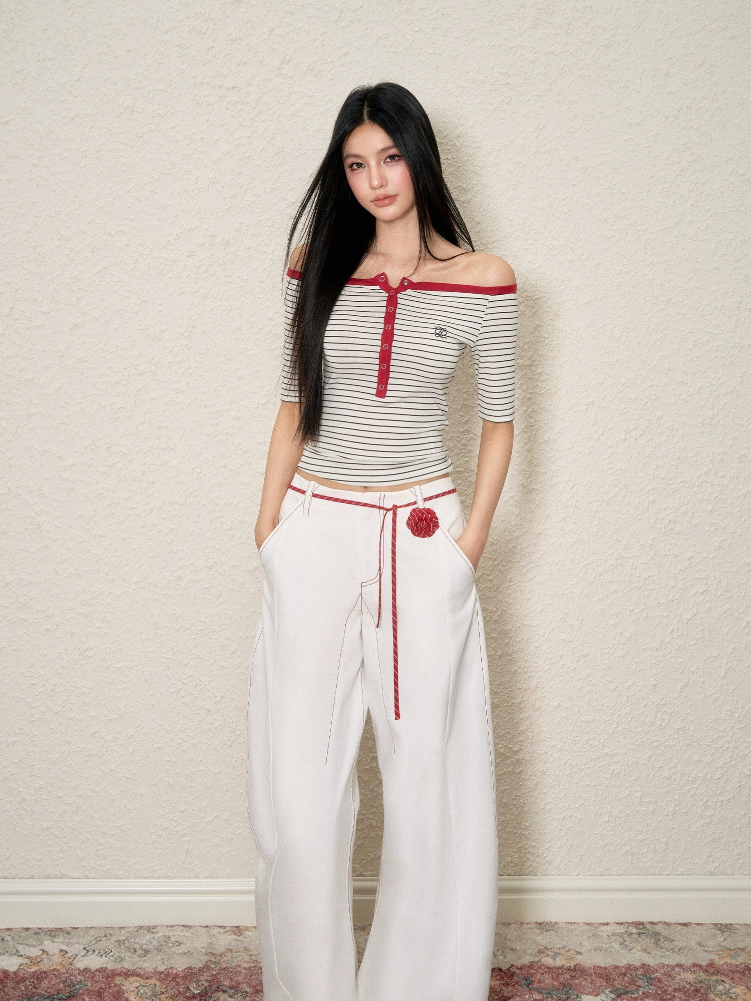 Lyocell Wool Color-Block Crewneck - CHINASQUAD