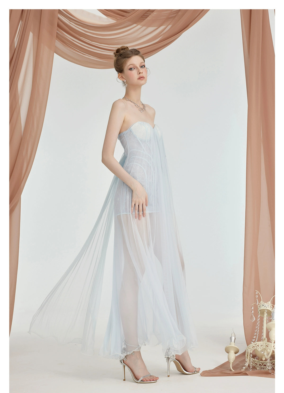 Thea Strapless Mesh Backless Dress - CHINASQUAD