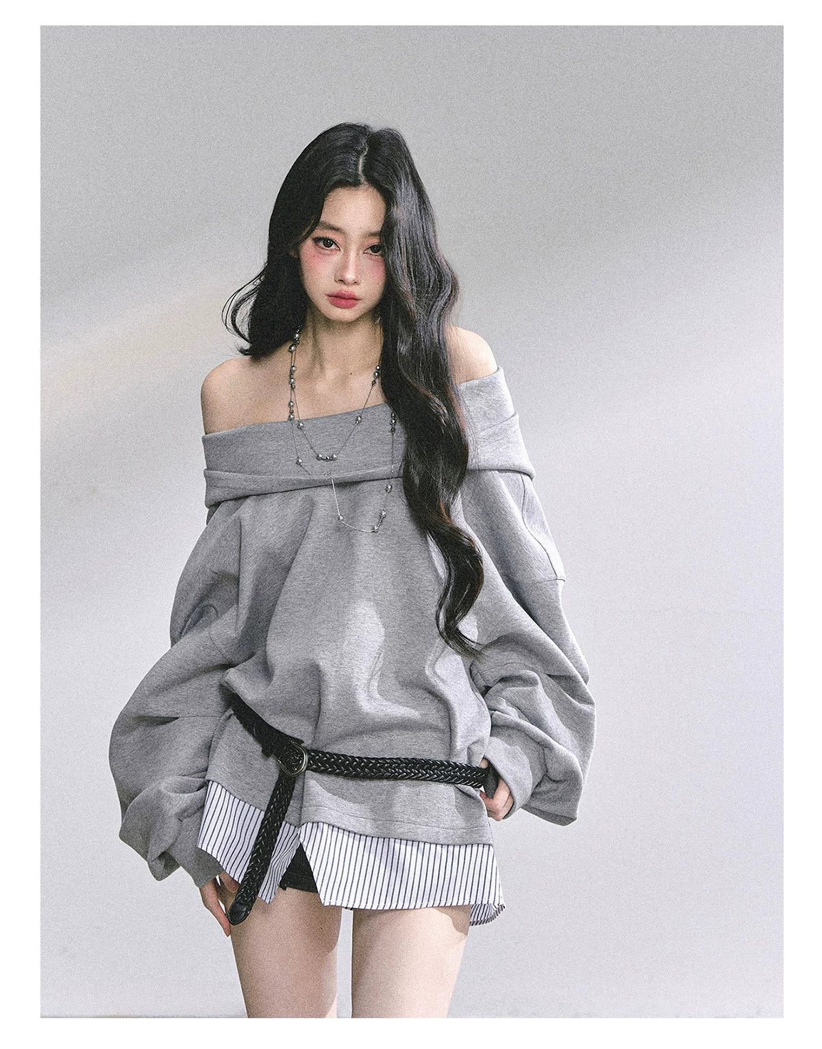 Two-Piece Oversized Hooded Sweatshirt