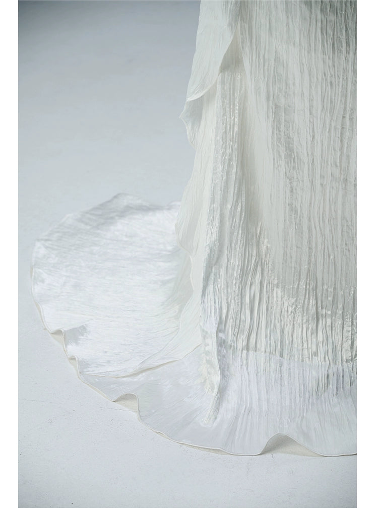 Icy Serene Sculpted Silken Gown