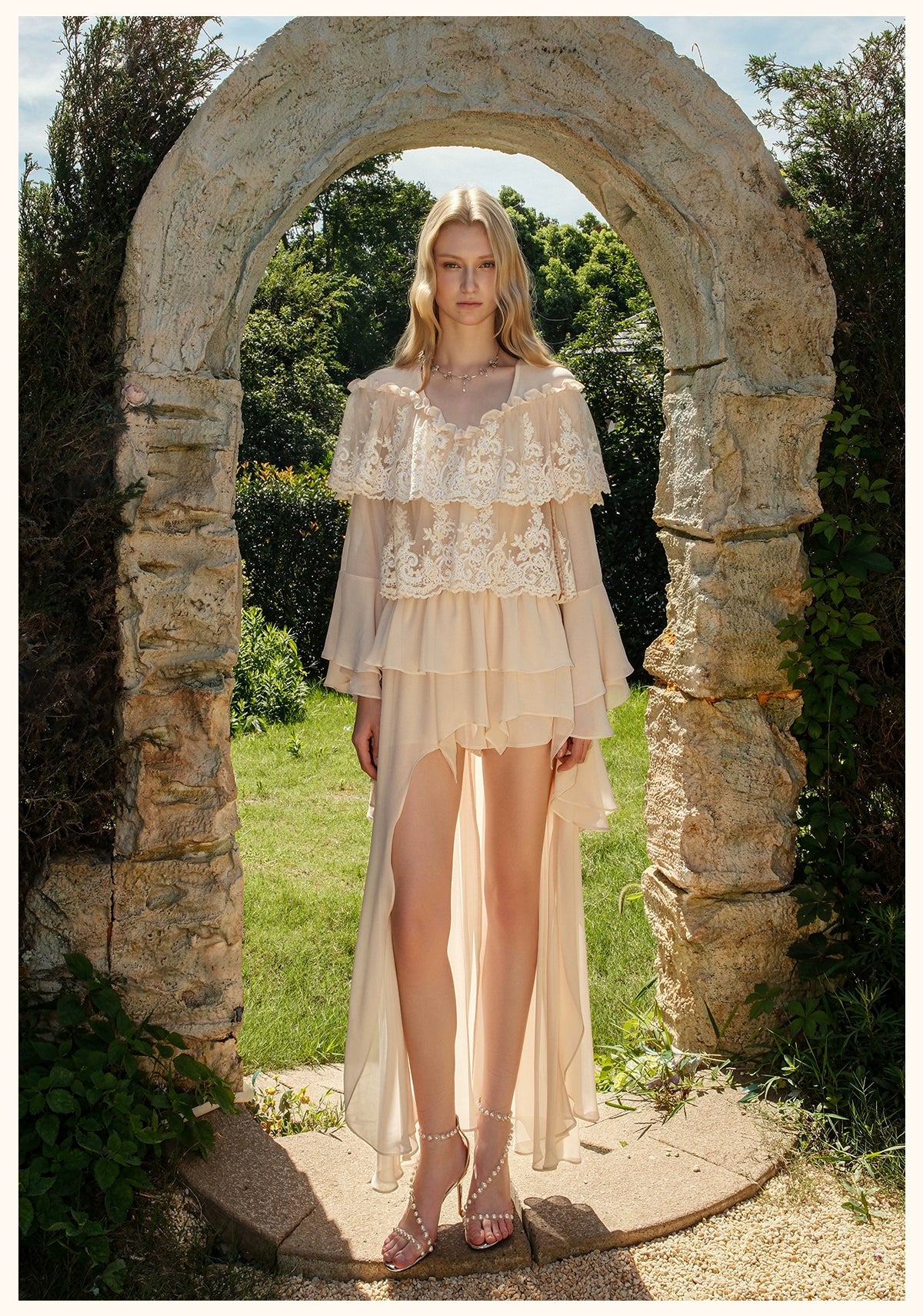 Ondine Chiffon Lace Set - CHINASQUAD