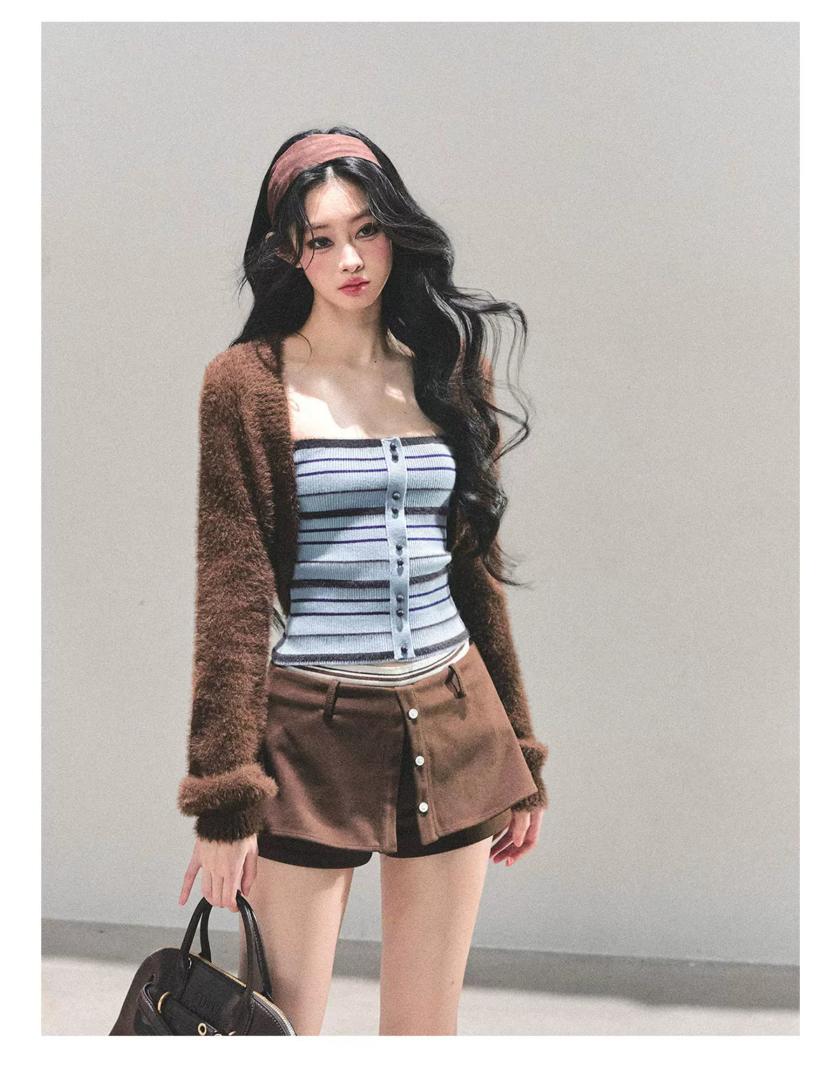 French Cropped Knit Cardigan