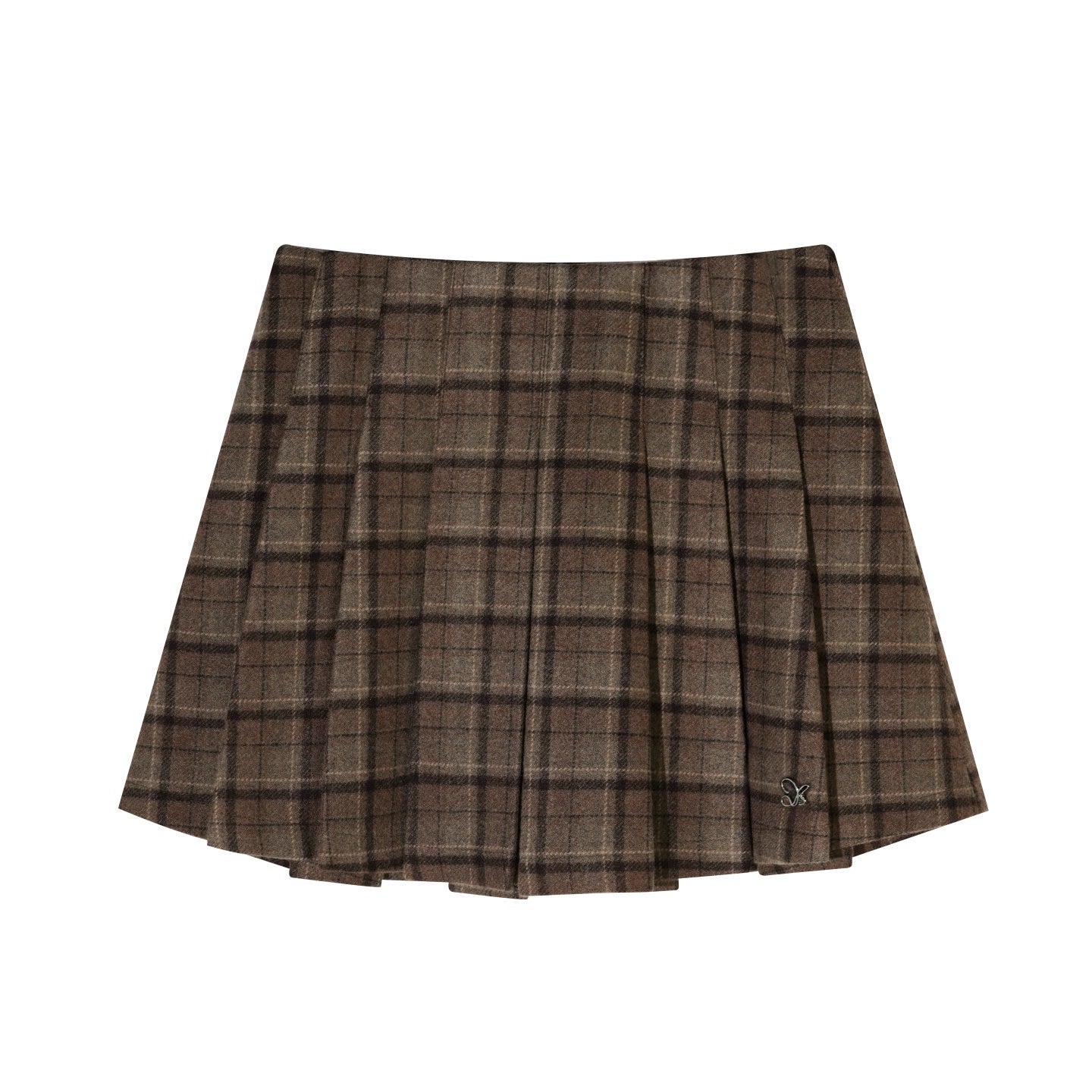 Vintage Red Plaid Wool-Blend Mini Skirt