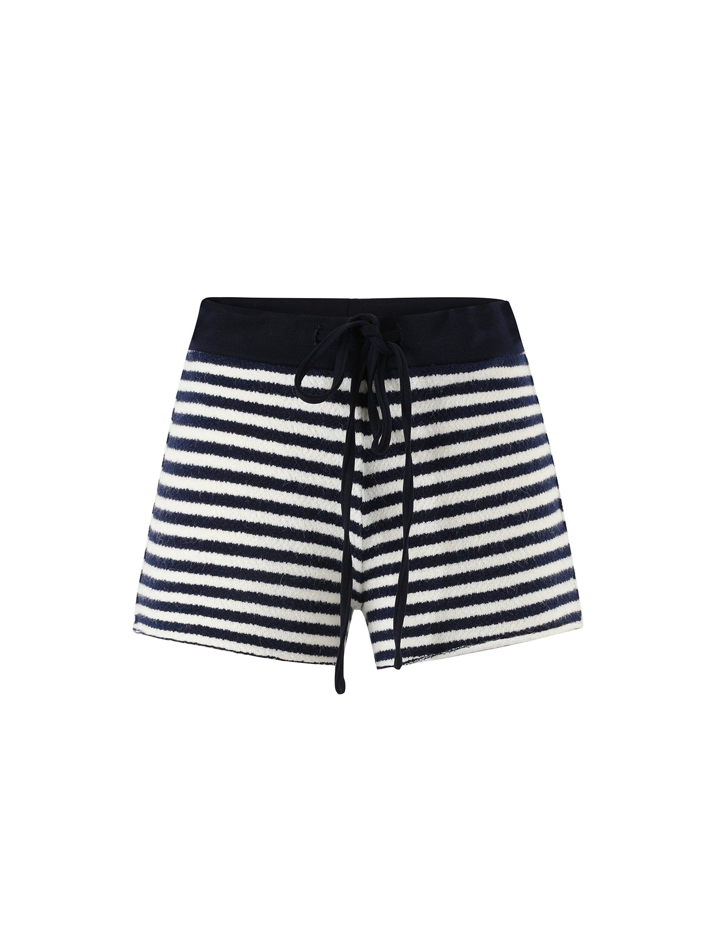 Stripes Contrast Knit Low-Rise Mini Shorts - CHINASQUAD